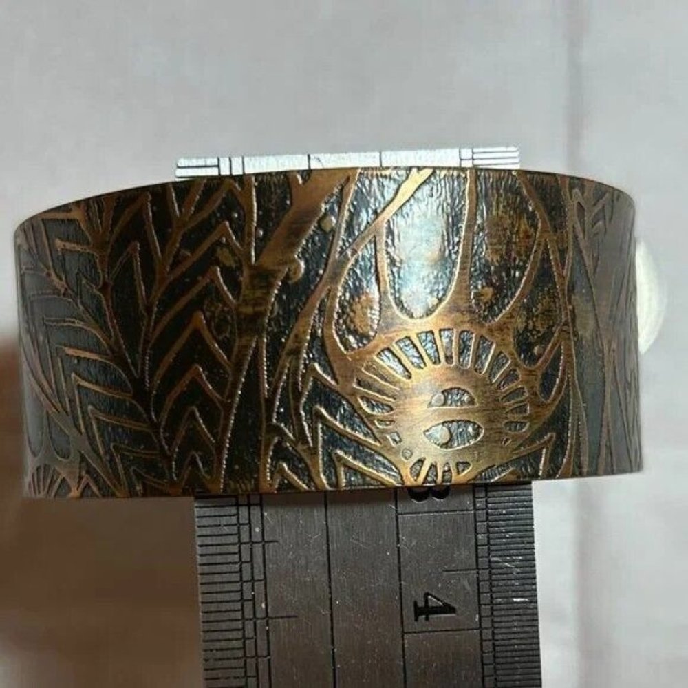 Artist Made Solid Genuine Copper Secret Message Inspirational Cuff Bracelet